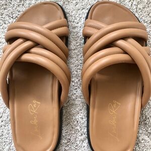 London Rag Dusk Dust Slide Sandal Tan Size 7 Medium